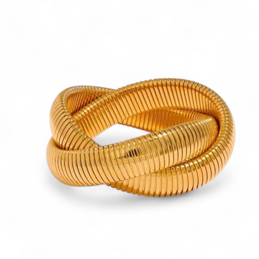 Bold Stack Cuff – 18K Gold PVD on Heavy Steel