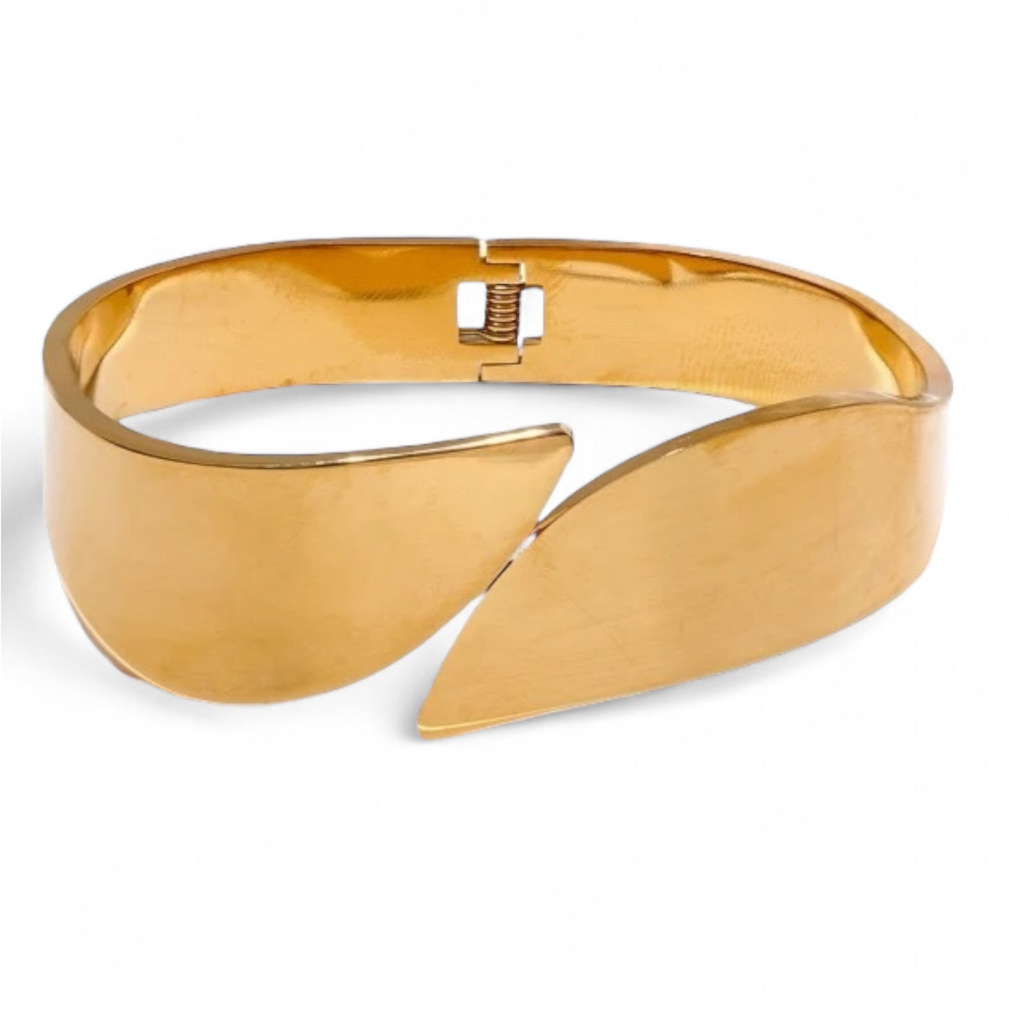 Bold Geometric Gold Cuff – 18K PVD-Plated Stainless Steel, Water-Resistant Bracelet
