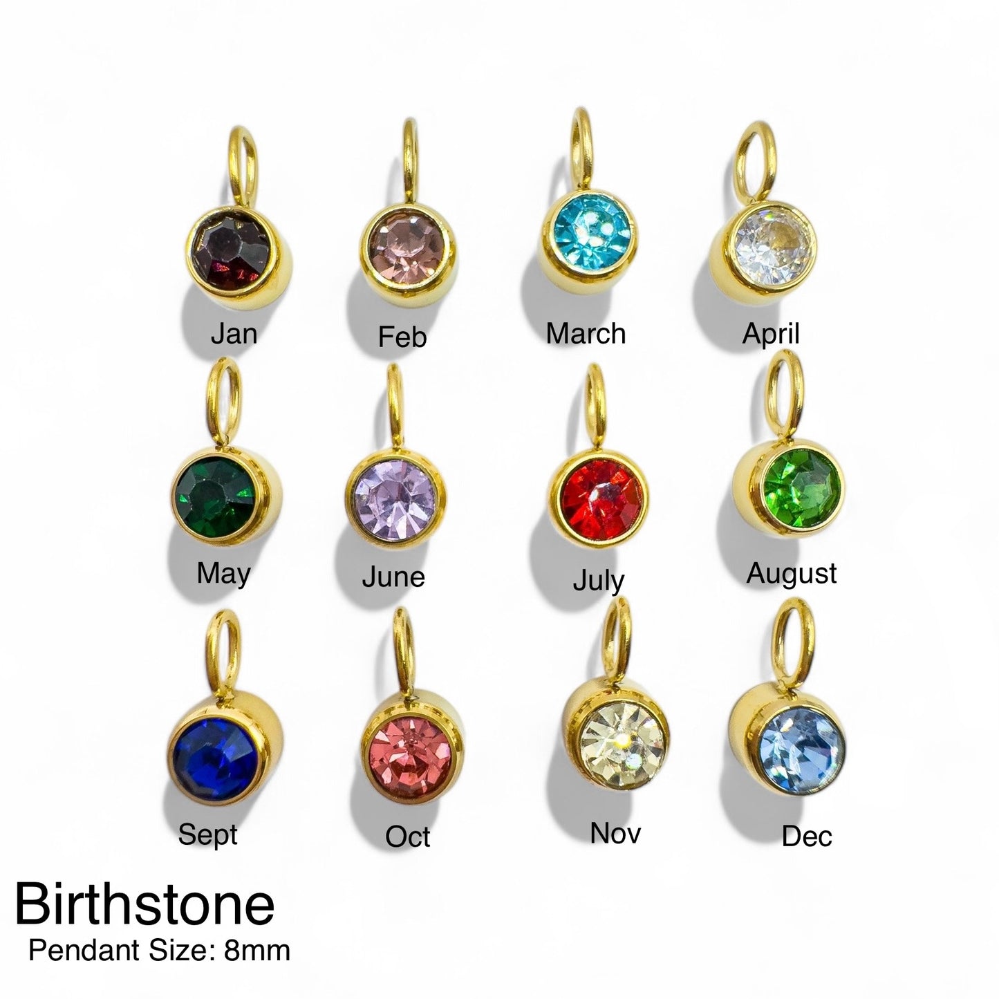 Initial & Birthstone Necklace