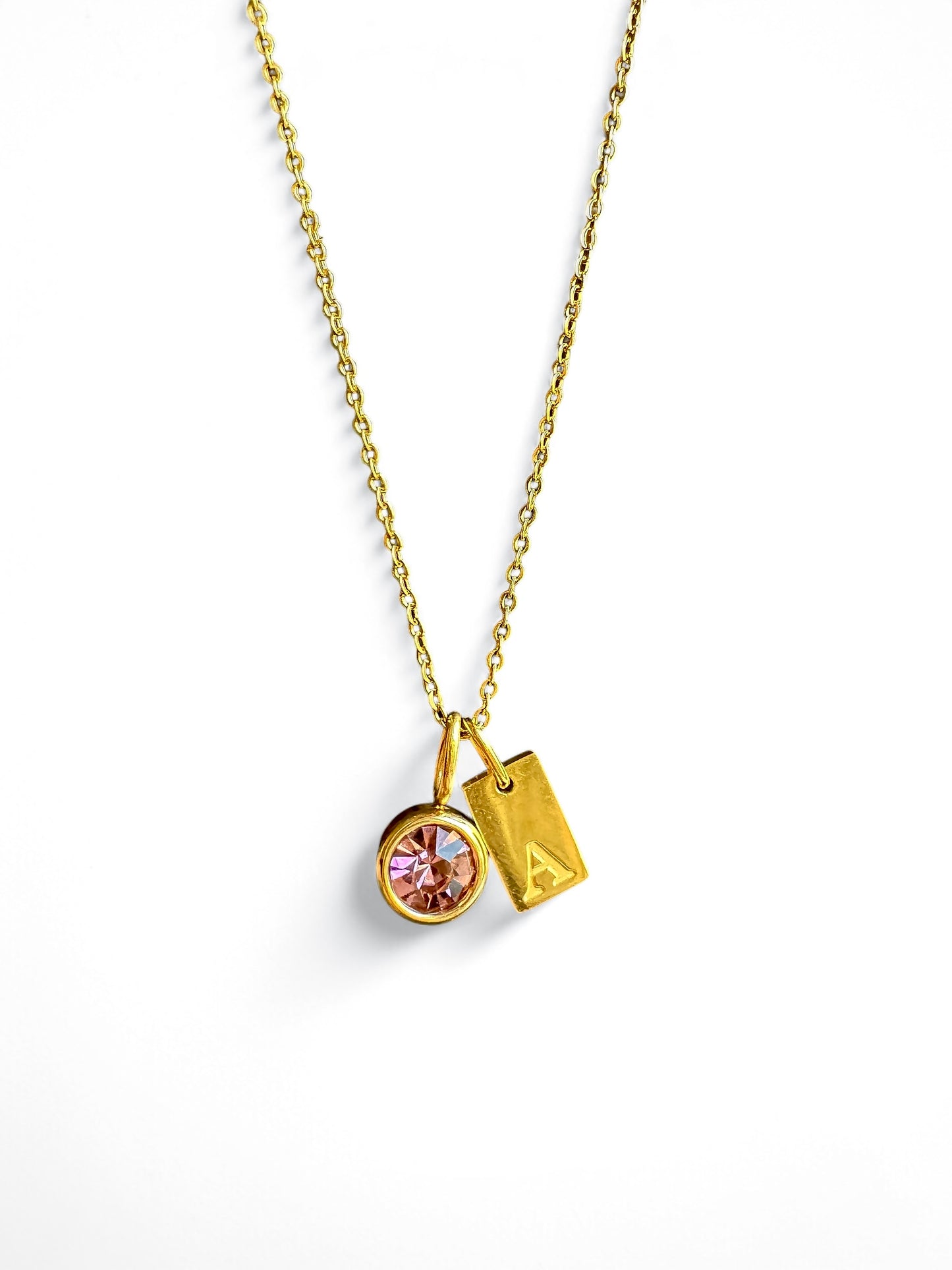 Initial & Birthstone Necklace