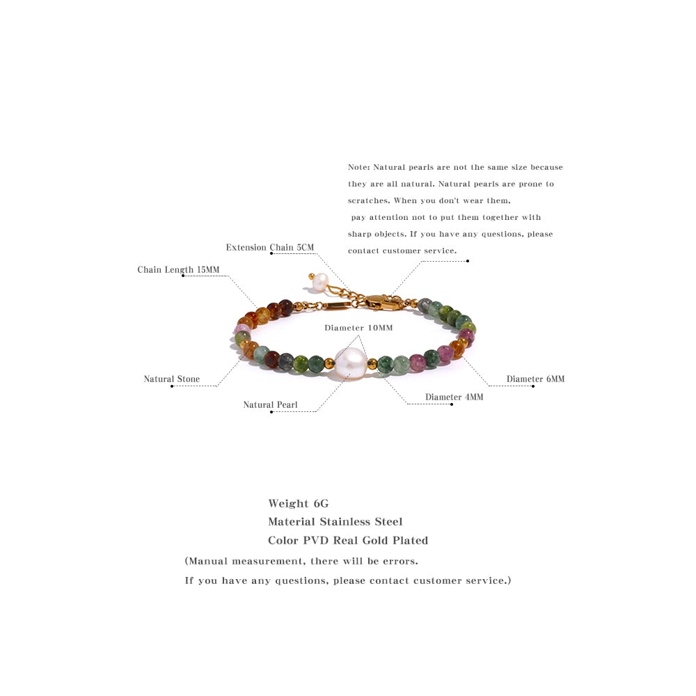 Pearl bracelet and colorful beads
