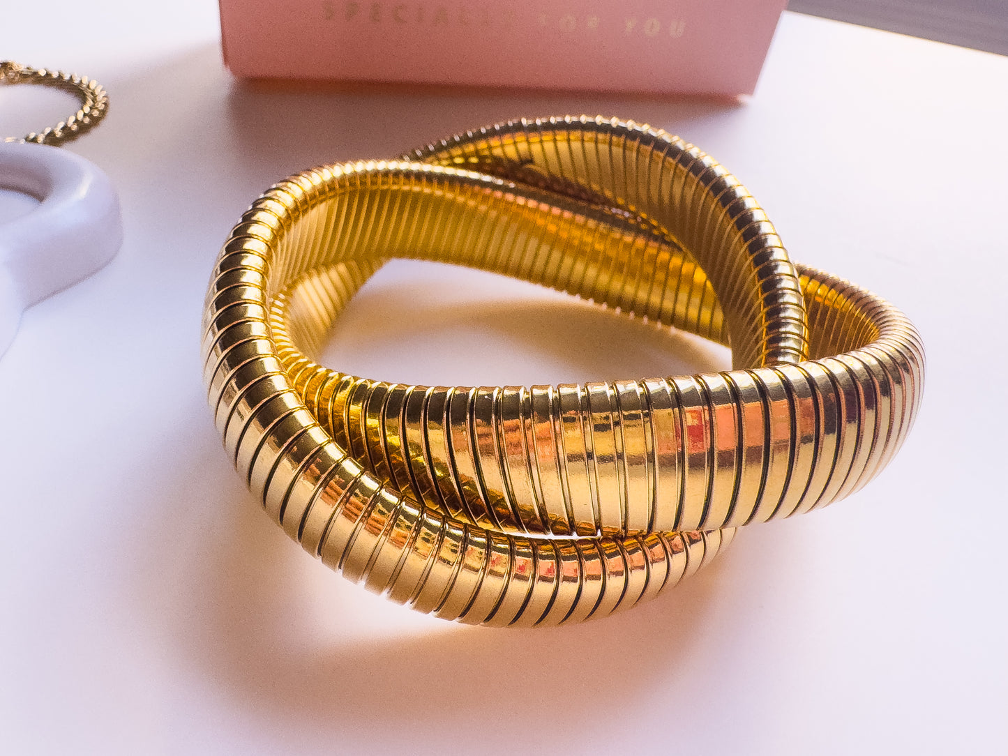Bold Stack Cuff – 18K Gold PVD on Heavy Steel