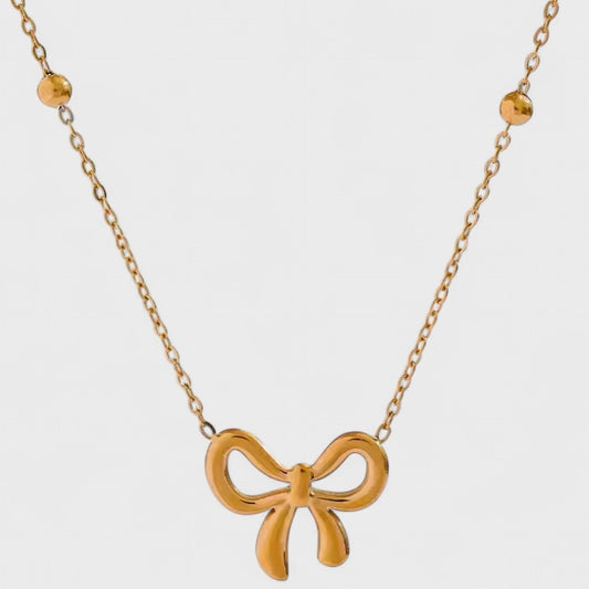 Delicate bow necklace