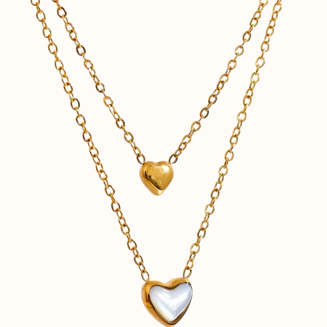 Double love heart necklace